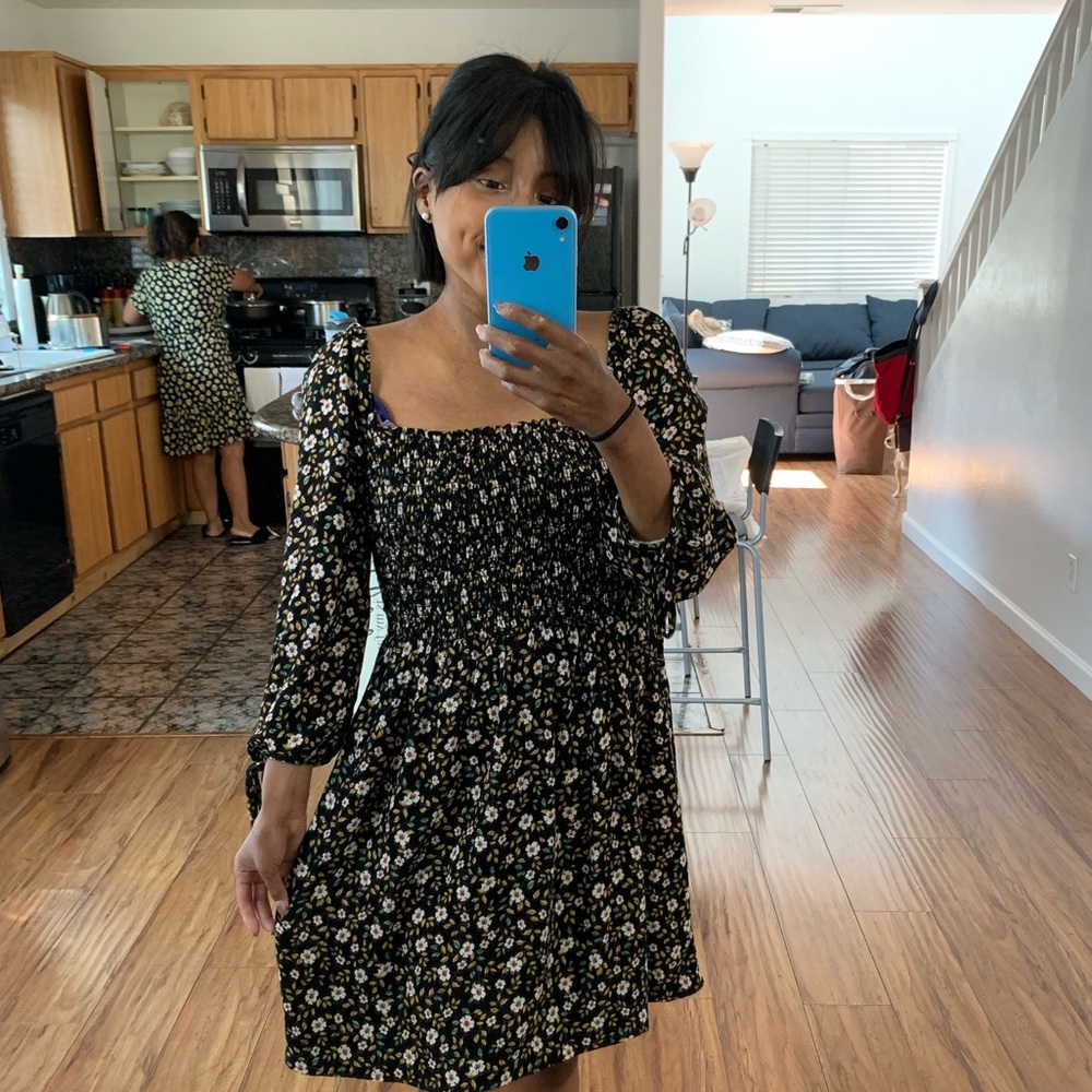 Black floral dress